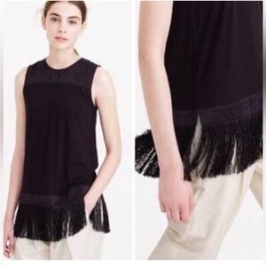 J.Crew black fringe sleeveless tank top